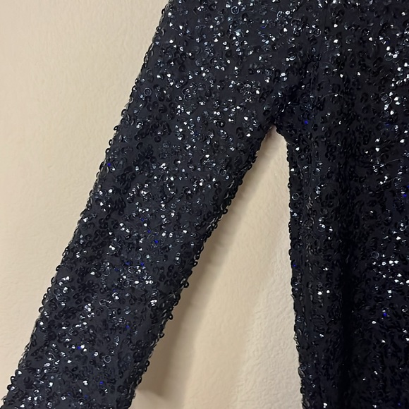 Black Sequin J Crew Long sleeve top - Picture 4 of 5